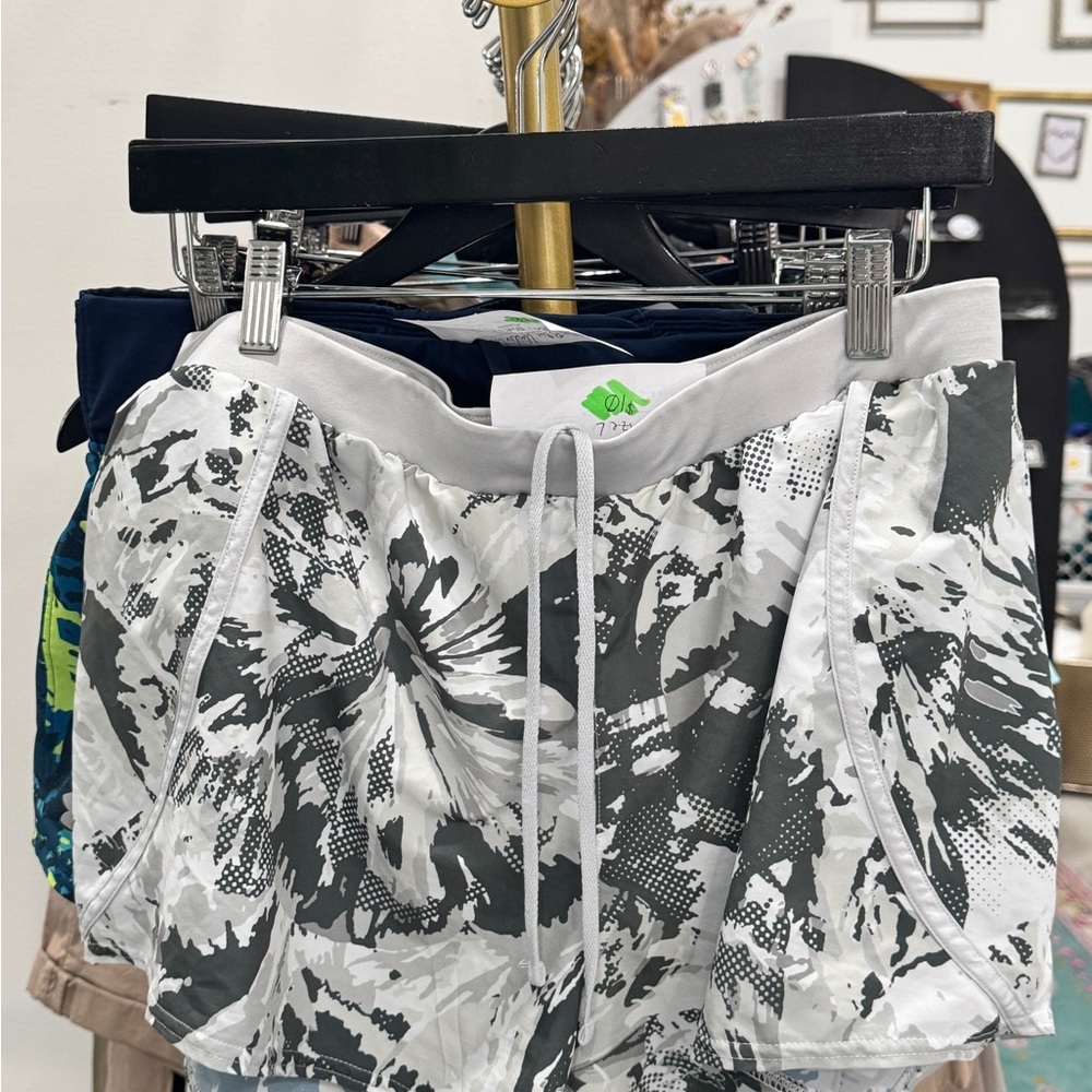 Under Armour White and Gray Athletic Shorts